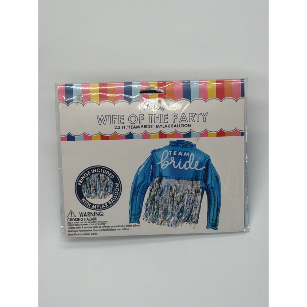 Packed Party Wife of the Party 2.2 FT Team Bride Denim Jacket Mylar Balloon NEW